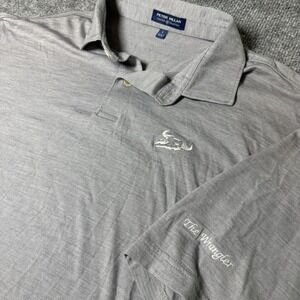Peter Millar Crown Crafted Polo Shirt‎ L Gray Wool Blend Bull Logo "Wrangler"